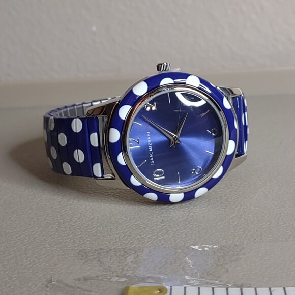 Untested Blue With White Polka Dots Stretch Watch With Blue Dial - Picture 2 of 7